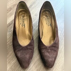 Vintage Paloma Brown Suede Pumps Made in Italy